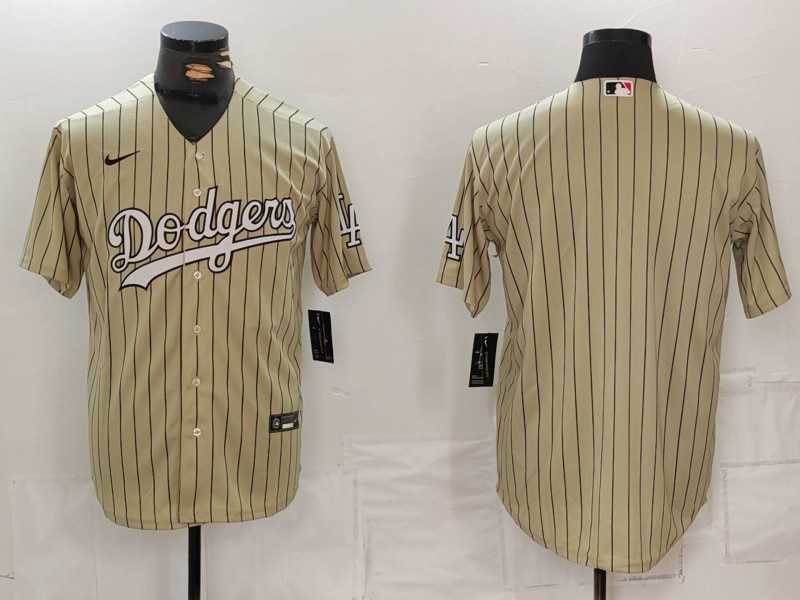 Mens Los Angeles Dodgers Blank Cream Pinstripe Stitched Cool Base Nike Jersey
